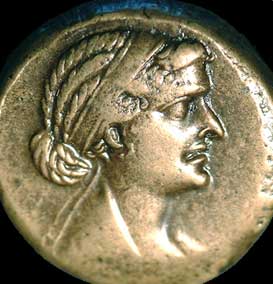 Moneda con la efigie de Cleopatra
